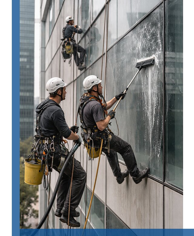 Профессиональная высотная мойка фасадов зданий в Владивостоке