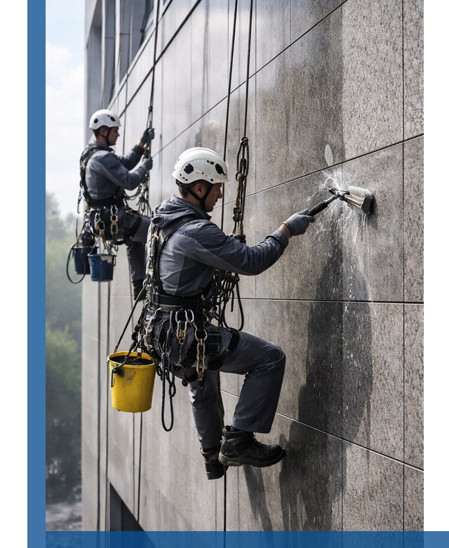 Профессиональная мойка фасада из керамогранита в Владивостоке