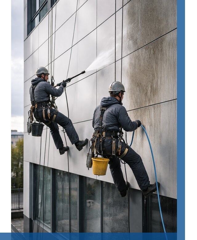 Мойка фасада из композита в Владивостоке по цене от 305 р. | ВЫСОТНИК-Влд