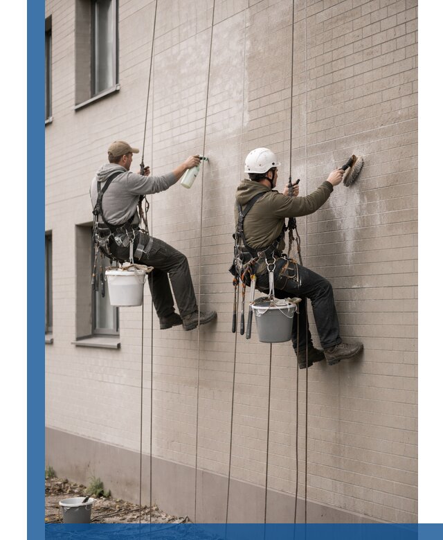 Удаление высолов с фасада зданий в Владивостоке без повреждений и следов