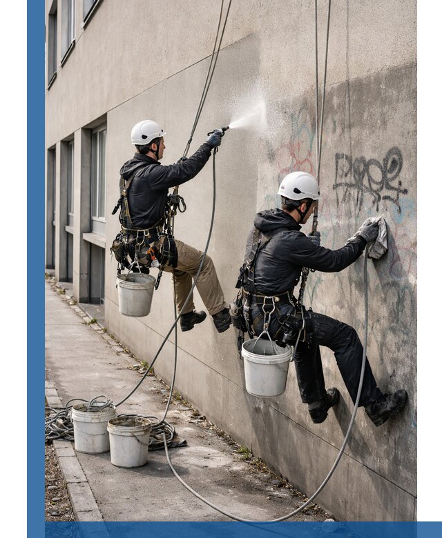 Антиграффити покрытие фасада с защитой от надписей в Владивостоке