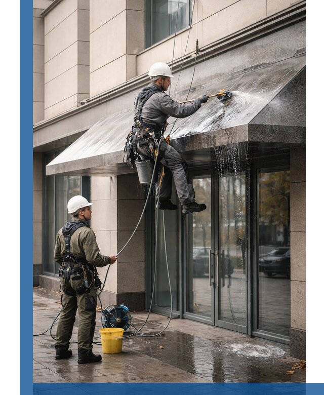 Профессиональная мойка козырьков и навесов в Владивостоке