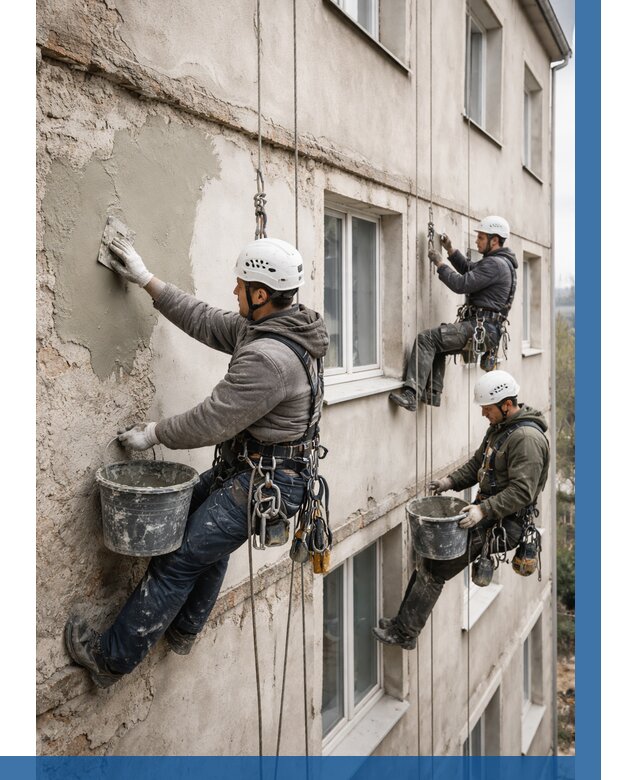 Ремонт штукатурного фасада в Владивостоке от 762 р. под ключ | ВЫСОТНИК-Влд