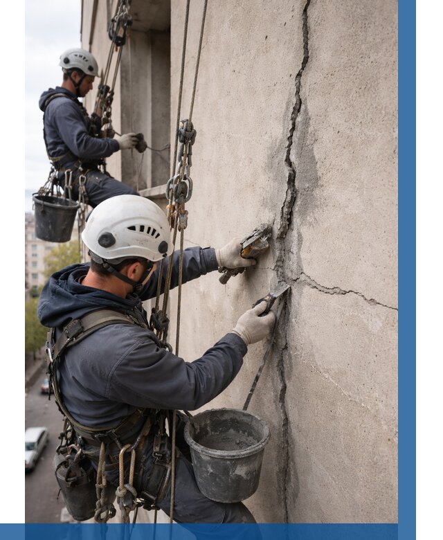 Заделка трещин на фасаде в Владивостоке от 915 р. | ВЫСОТНИК-Влд