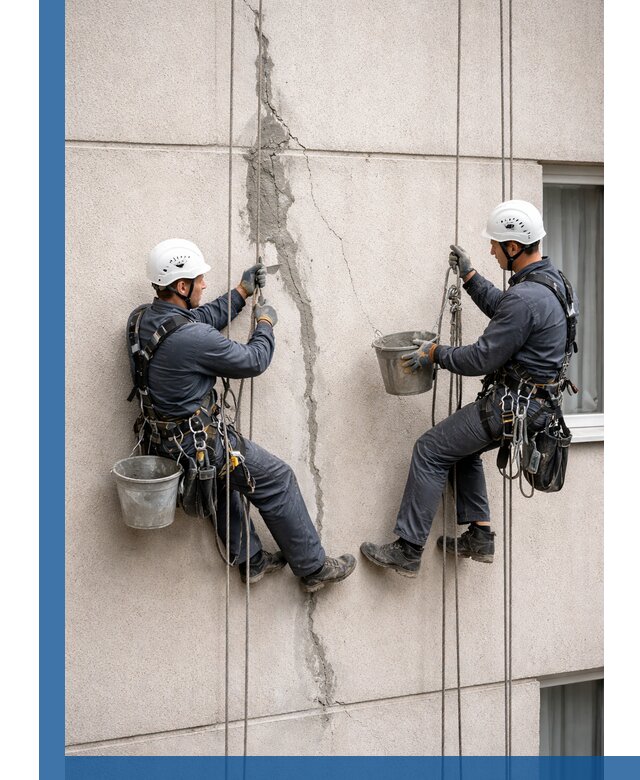 Заделка трещин на фасаде в Владивостоке с гарантийным ремонтом