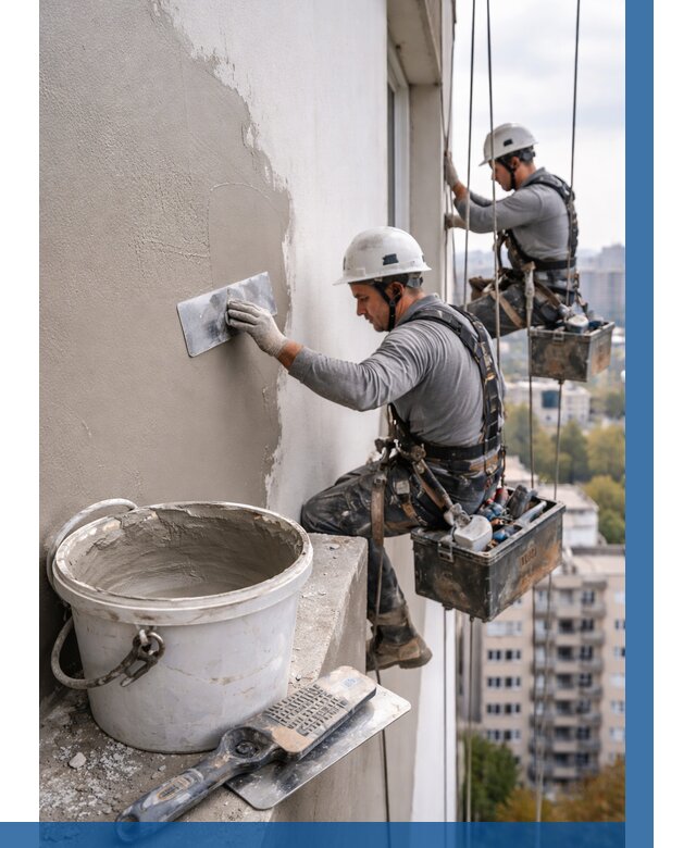 Шпаклевка фасада на высоте в Владивостоке от 712 р. | ВЫСОТНИК-Влд