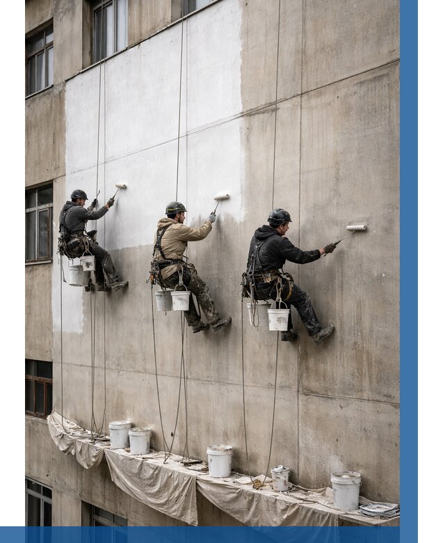 Покраска бетонного фасада в Владивостоке от 356 р за м2 | ВЫСОТНИК-Влд