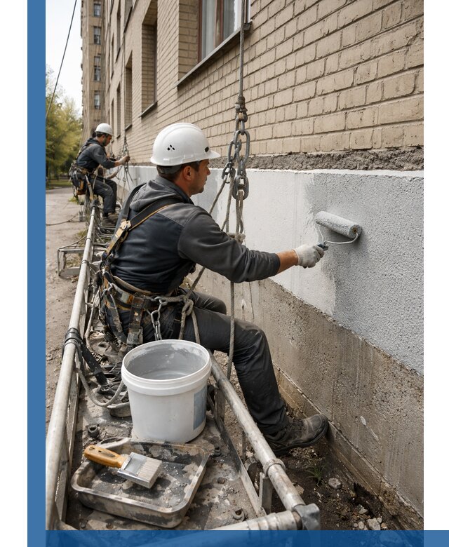 Окраска цоколя здания в Владивостоке профессионально и надежно