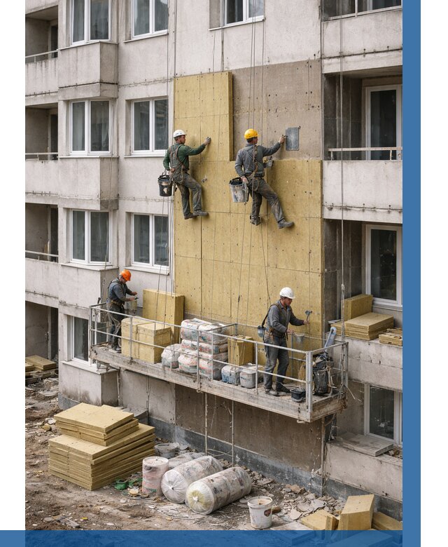 Утепление фасада минватой в Владивостоке от 1525 р. | ВЫСОТНИК-Влд