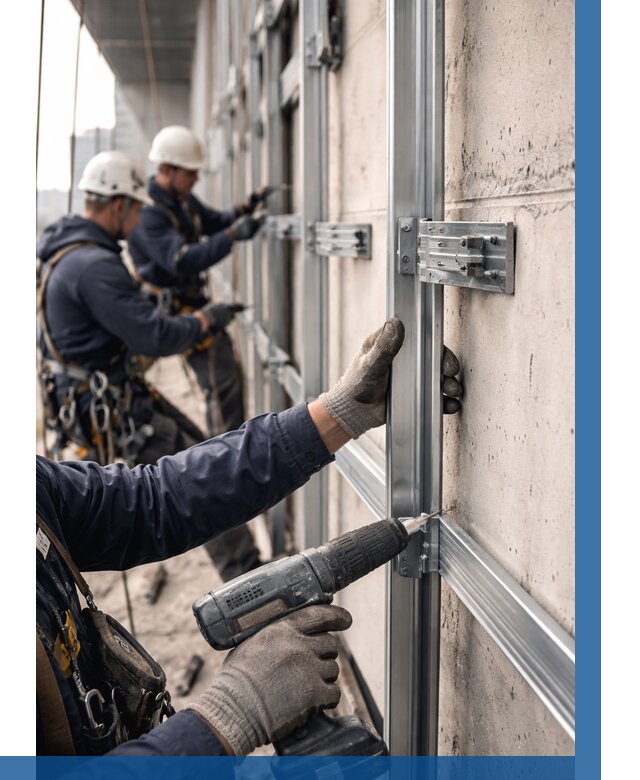 Монтаж подсистемы вентфасада в Владивостоке от 864 р. | ВЫСОТНИК-Влд