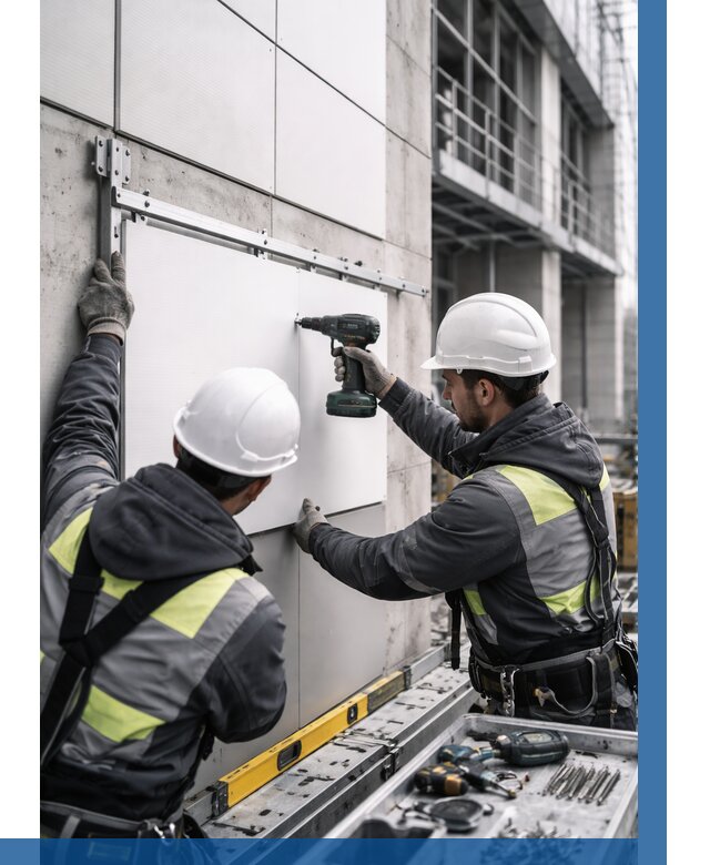 Монтаж композитных панелей фасада в Владивостоке от 2542 р. | ВЫСОТНИК-Влд