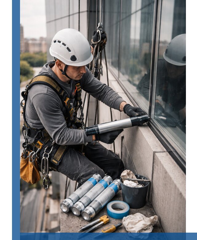 Герметизация стыков витража в Владивостоке для герметичных фасадов