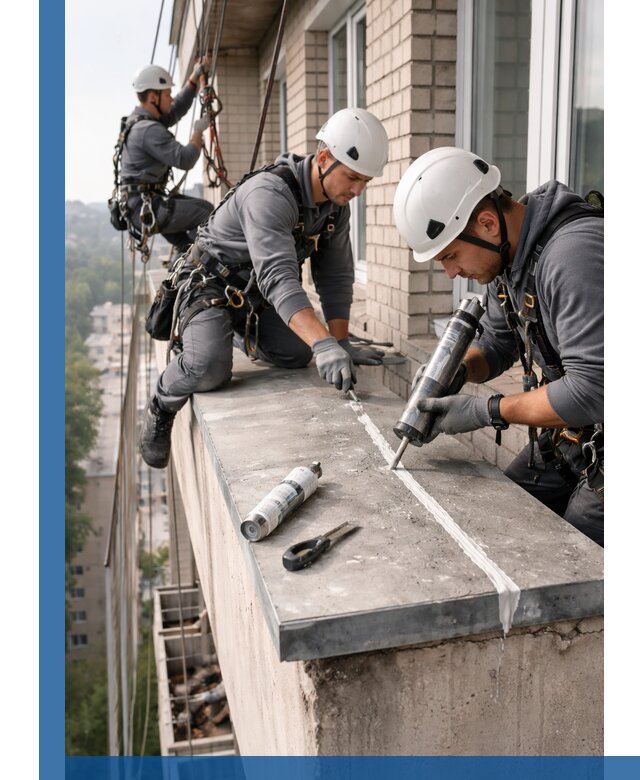 Герметизация балконного козырька в Владивостоке профессионально