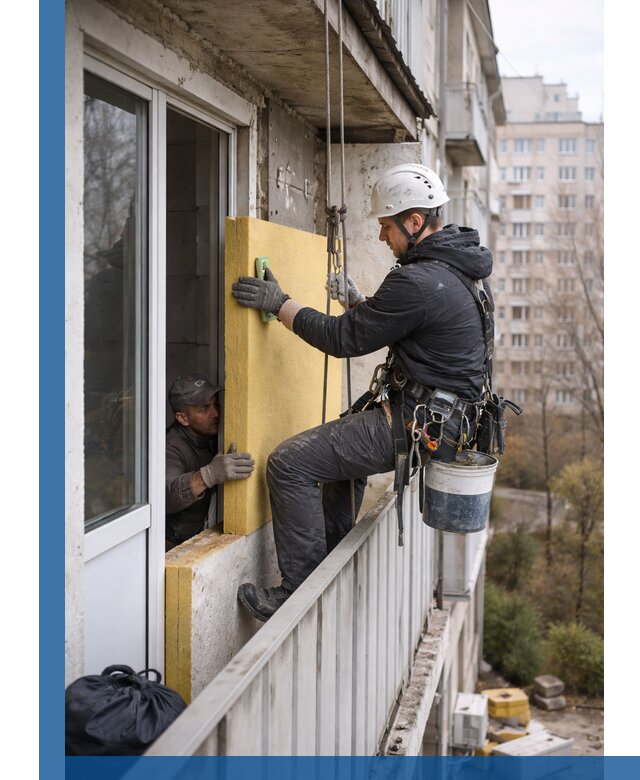 Профессиональное утепление балкона снаружи в Владивостоке под ключ