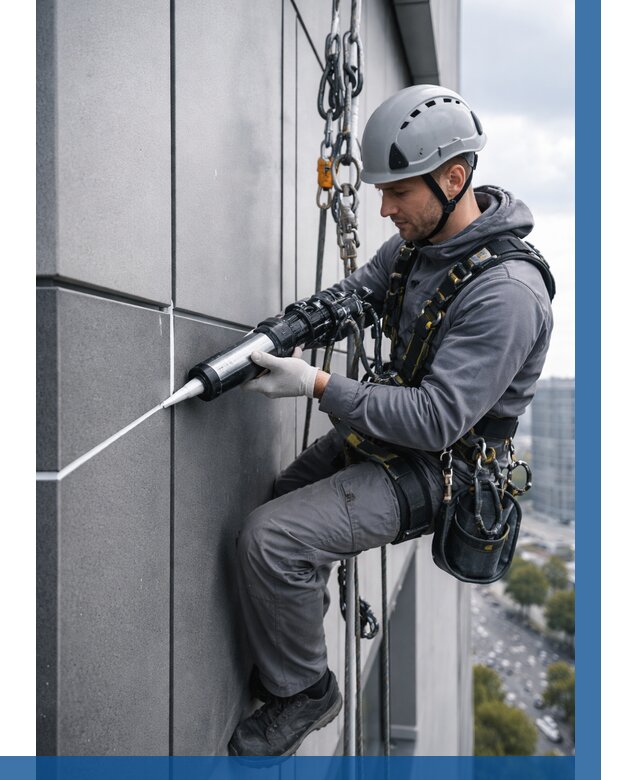 Герметизация стыков фасадных панелей в Владивостоке от 6608 р.| ВЫСОТНИК-Влд