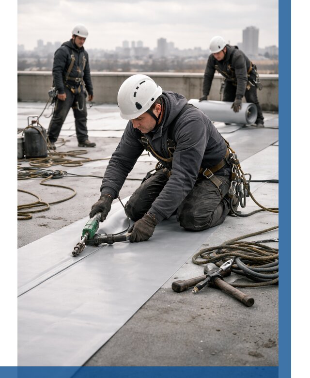 Ремонт мембранной кровли в Владивостоке от 1830 р./м2 | ВЫСОТНИК-Влд