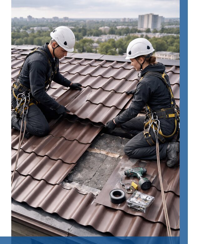 Ремонт металлочерепицы на крыше в Владивостоке от 915 р. | ВЫСОТНИК-Влд