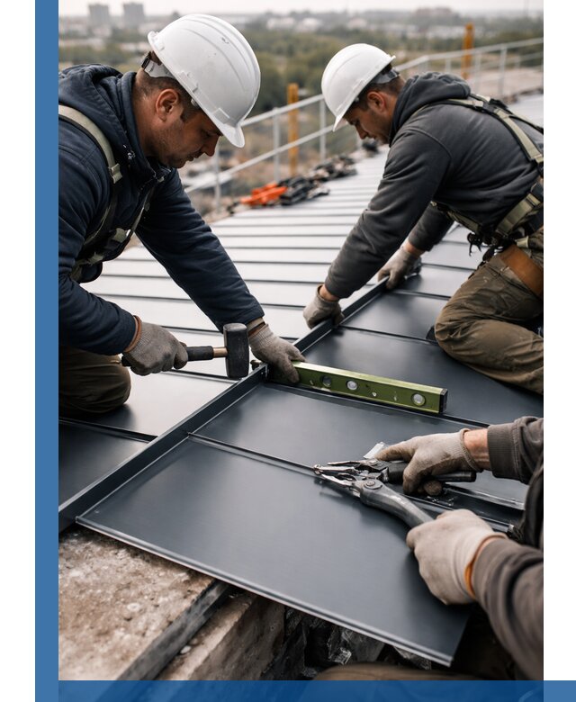 Монтаж фальцевой кровли в Владивостоке для промышленных зданий