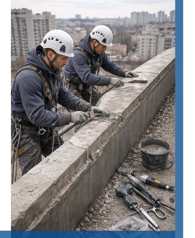 Ремонт парапета на кровле в Владивостоке от 1525 р. | ВЫСОТНИК-Влд