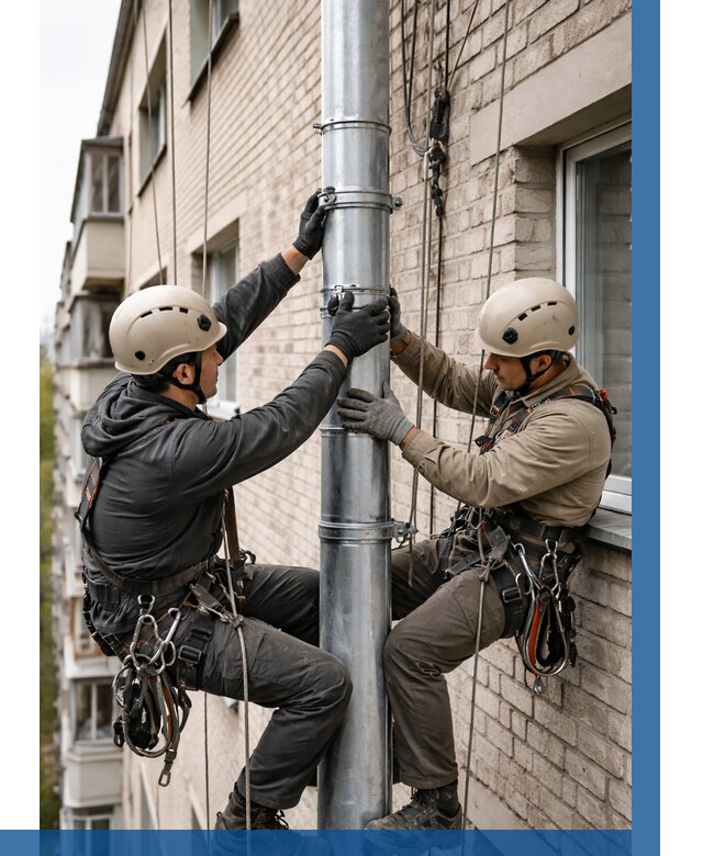 Замена водосточных труб в Владивостоке от 6608 р. | ВЫСОТНИК-Влд