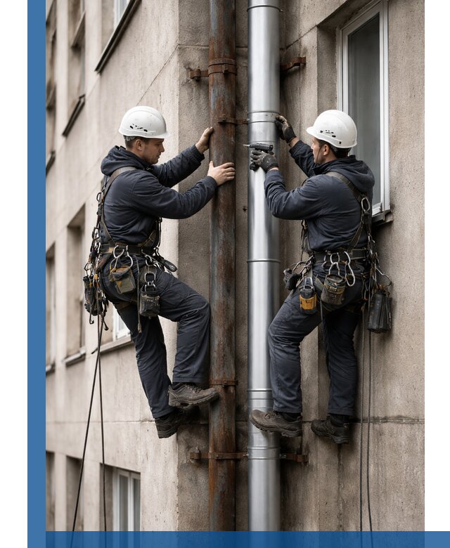 Замена водосточных труб в Владивостоке: монтаж и демонтаж под ключ