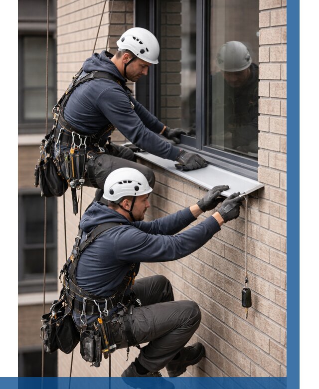 Монтаж оконных отливов под ключ в Владивостоке от 3558 р. | ВЫСОТНИК-Влд