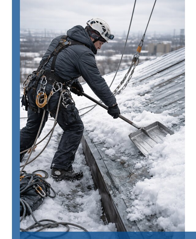 Профессиональная очистка кровли от снега и наледи в Владивостоке