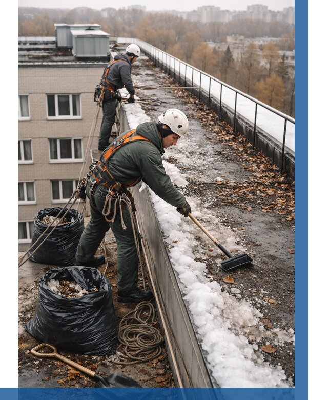 Очистка кровли по периметру в Владивостоке от 559 р. | ВЫСОТНИК-Влд