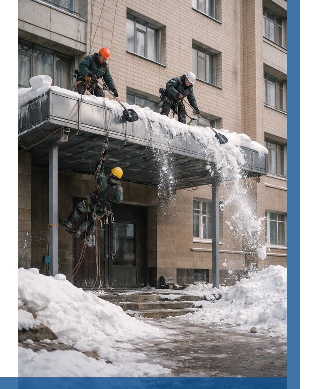 Очистка козырьков от снега в Владивостоке от 3558 р. | ВЫСОТНИК-Влд