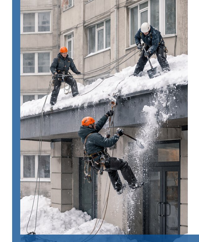 Безопасная очистка навесов от снега в Владивостоке круглогодично