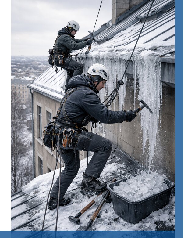 Удаление наледи с кровли в Владивостоке от 5591 р. | ВЫСОТНИК-Влд