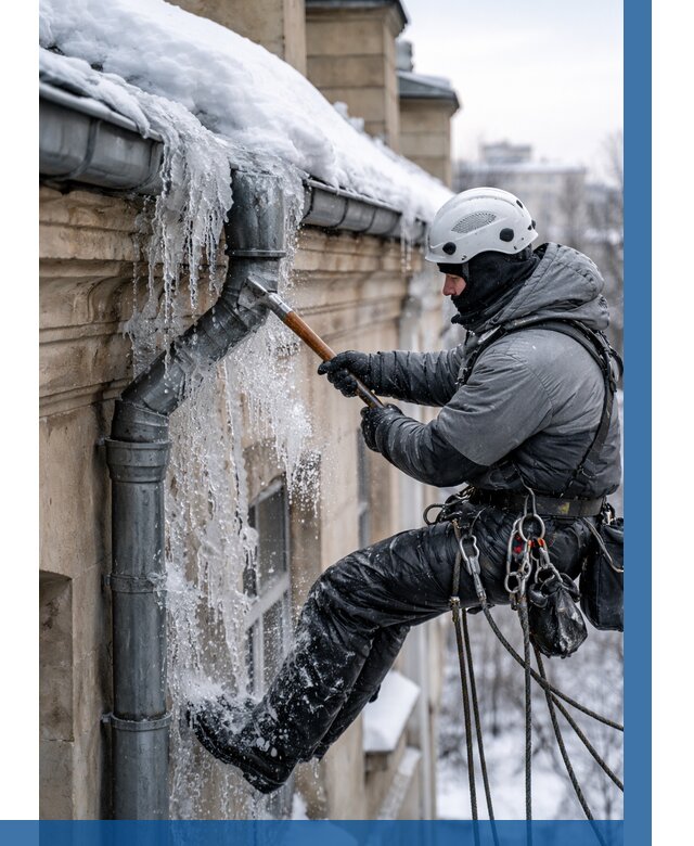 Очистка водостоков от льда в Владивостоке от 3558 р. | ВЫСОТНИК-Влд