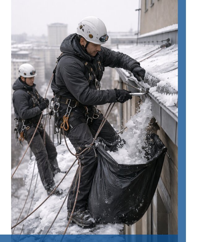 Аварийная очистка крыши в Владивостоке под ключ от 305 р. | ВЫСОТНИК-Влд