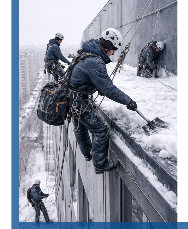 Абонентское обслуживание кровли зимой в Владивостоке регулярный уход