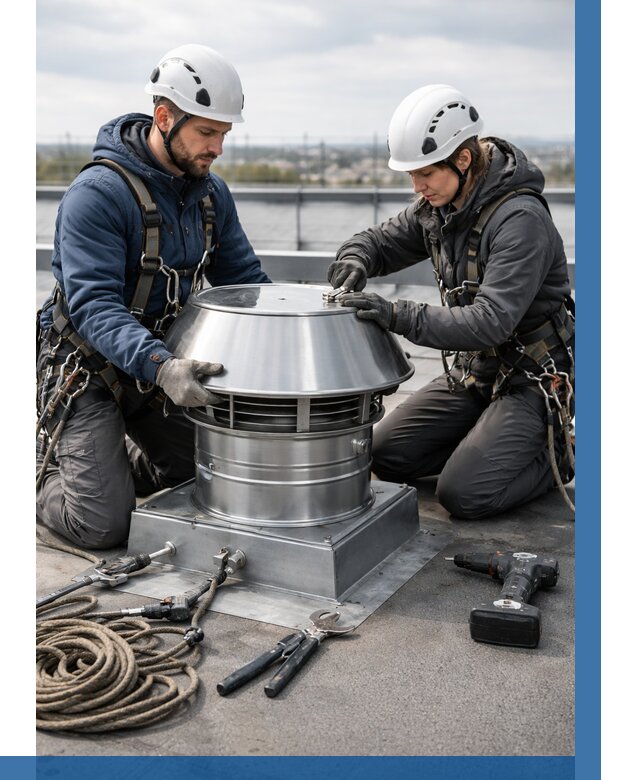 Установка дефлекторов на кровле в Владивостоке от 4575 р. | ВЫСОТНИК-Влд