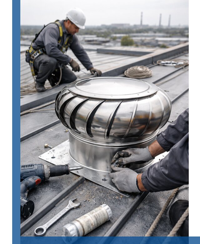 Установка дефлекторов на кровле в Владивостоке профессионально