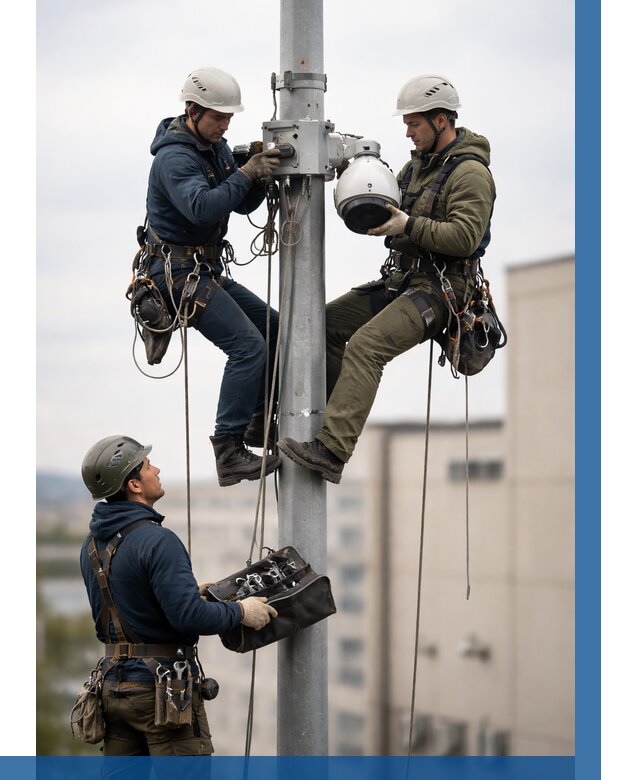 Установка видеокамер на мачте в Владивостоке от 8641 р. | ВЫСОТНИК-Влд