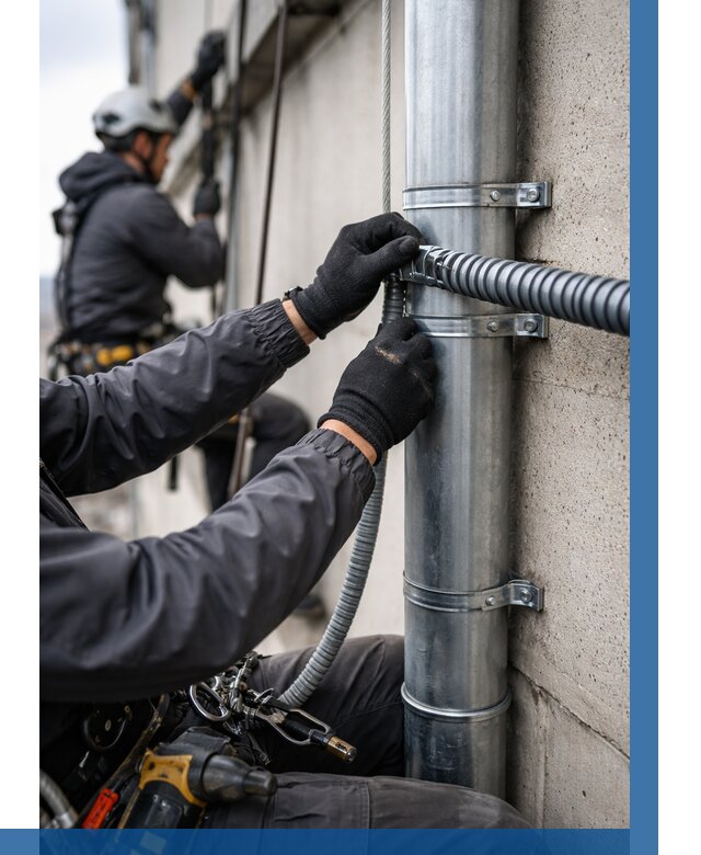 Монтаж гофры для кабеля в Владивостоке от 305 р. | ВЫСОТНИК-Влд