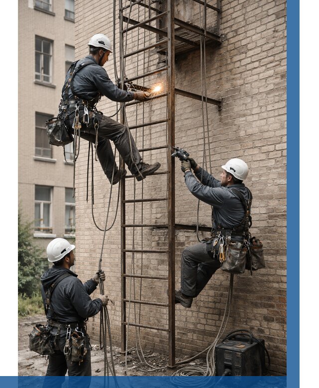 Ремонт пожарной лестницы в Владивостоке от 7625 р. | ВЫСОТНИК-Влд