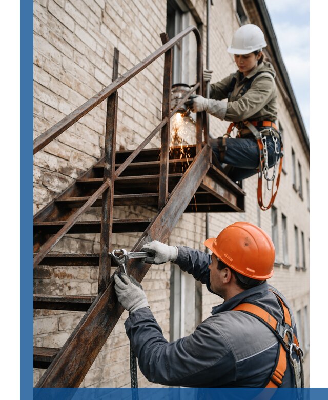 Ремонт и восстановление пожарных лестниц с выездом в Владивостоке