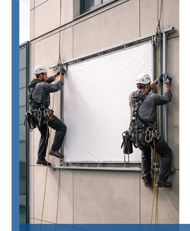 Монтаж наружной рекламной вывески в Владивостоке под ключ