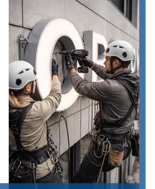 Монтаж световых букв в Владивостоке от 3050 р. под ключ ВЫСОТНИК-Влд