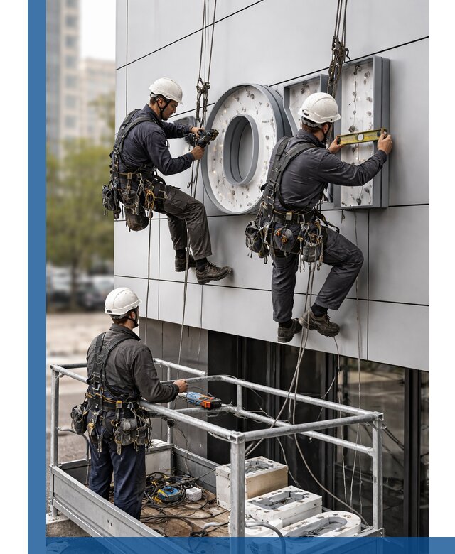 Профессиональный монтаж световых букв в Владивостоке под ключ