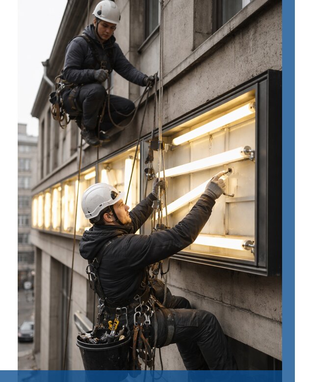 Замена ламп в вывеске в Владивостоке под ключ от 3558 р. | ВЫСОТНИК-Влд