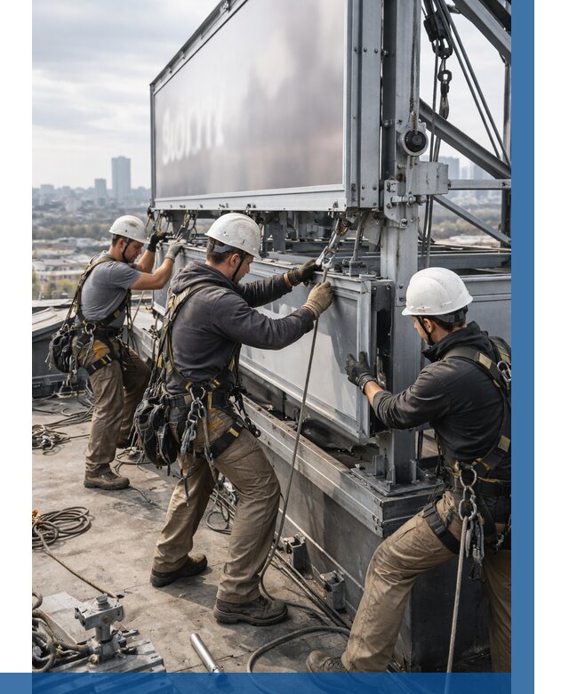 Монтаж крышной рекламной конструкции в Владивостоке от 60996 р.|ВЫСОТНИК-Влд