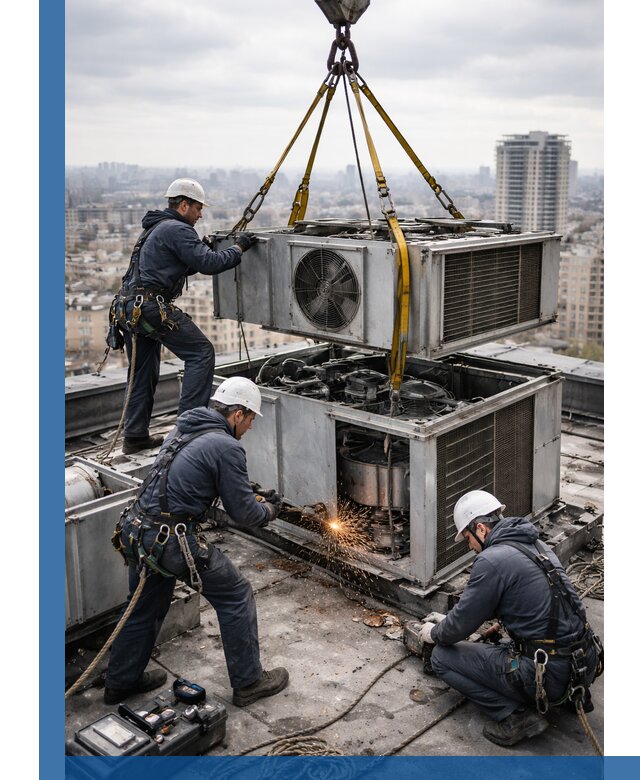 Демонтаж крышной установки в Владивостоке любой сложности