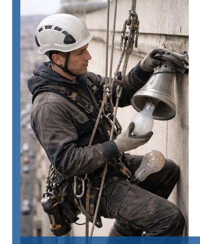 Замена ламп на высоте в Владивостоке профессионально и быстро