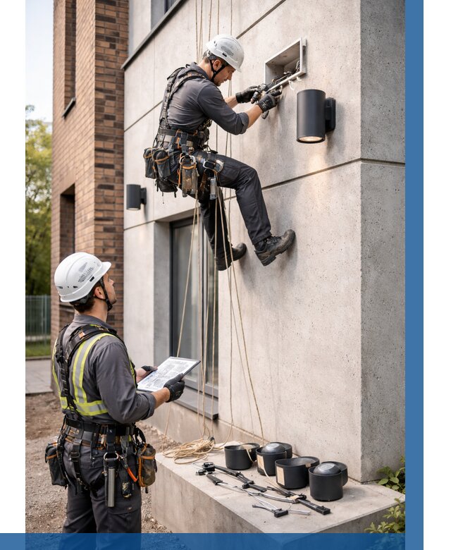 Монтаж фасадного освещения в Владивостоке от 2542 р. | ВЫСОТНИК-Влд