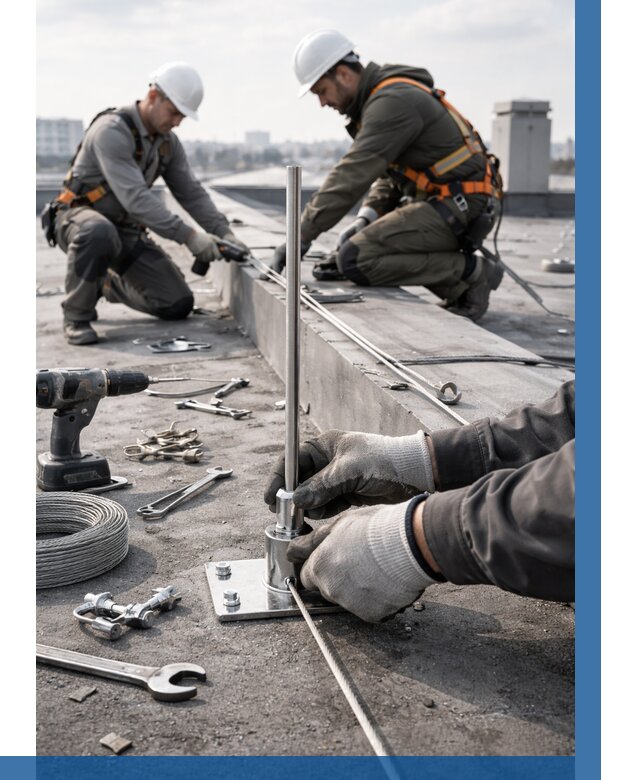 Монтаж молниезащиты на кровле в Владивостоке цена от 25415 р. | ВЫСОТНИК-Влд