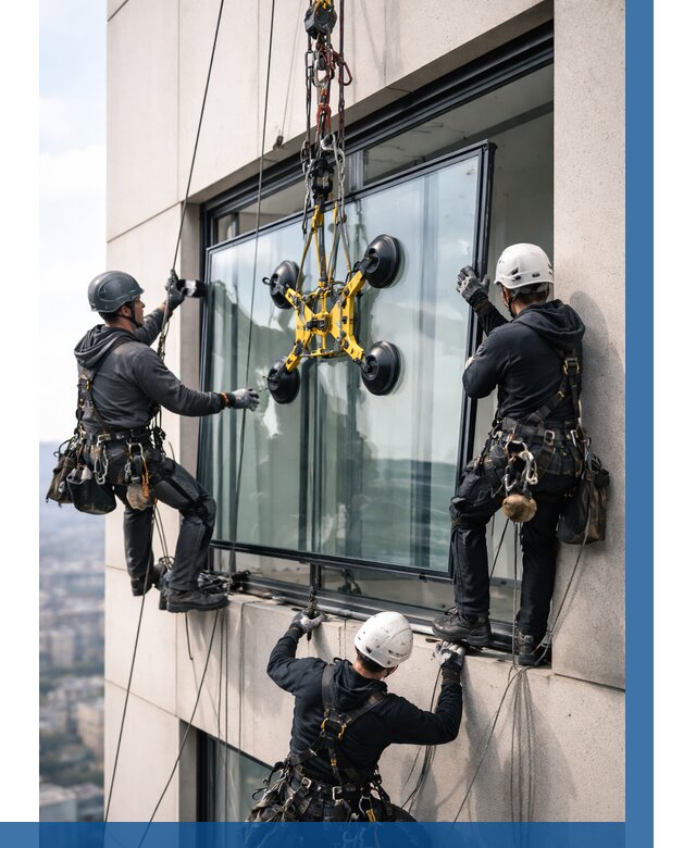 Монтаж стеклопакетов на высоте в Владивостоке от 3253 р. | ВЫСОТНИК-Влд